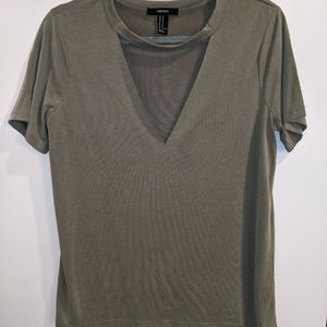 Forever 21 Green V-Neck size M